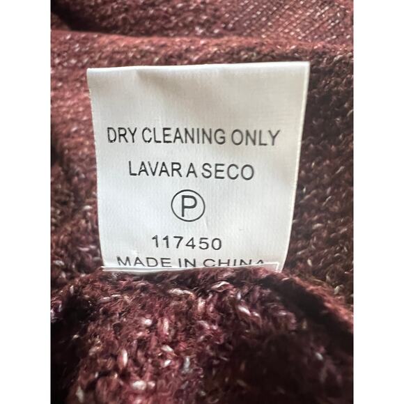 Pink Clover Open Front Relaxed Cardigan Sweater Burgundy Red Womens Large NEW - Picture 11 of 12